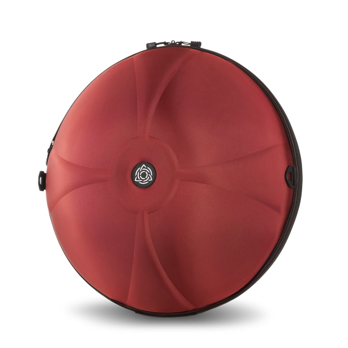 Handpan Hardcase - Evatek Pro in der Farbe RoanRouge Rot. Ansicht von Vorne vor einem Weißen Hintergrund